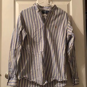 Blue and Yellow Striped Polo